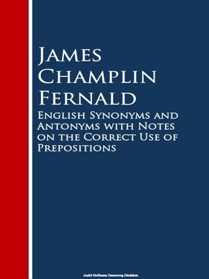 cover image of English Synonyms and Antonyms with Notes on the Crect Use of Prepositions